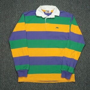 VINTAGE Perlis Shirt‎ Men Extra Small Purple Yellow Rugby Club Collar XS